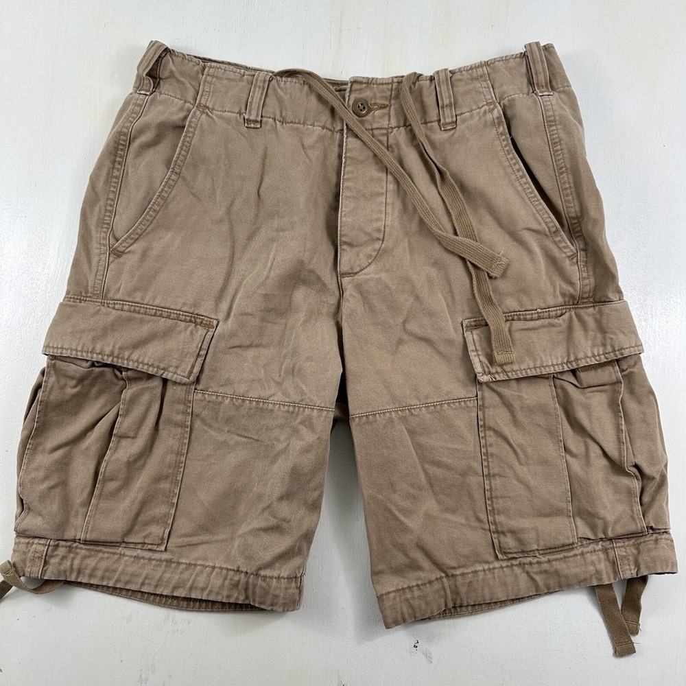 Vtg Abercrombie‎ & Fitch Cargo Shorts Men 31 Beige Khaki Skater Army Grunge Y2K